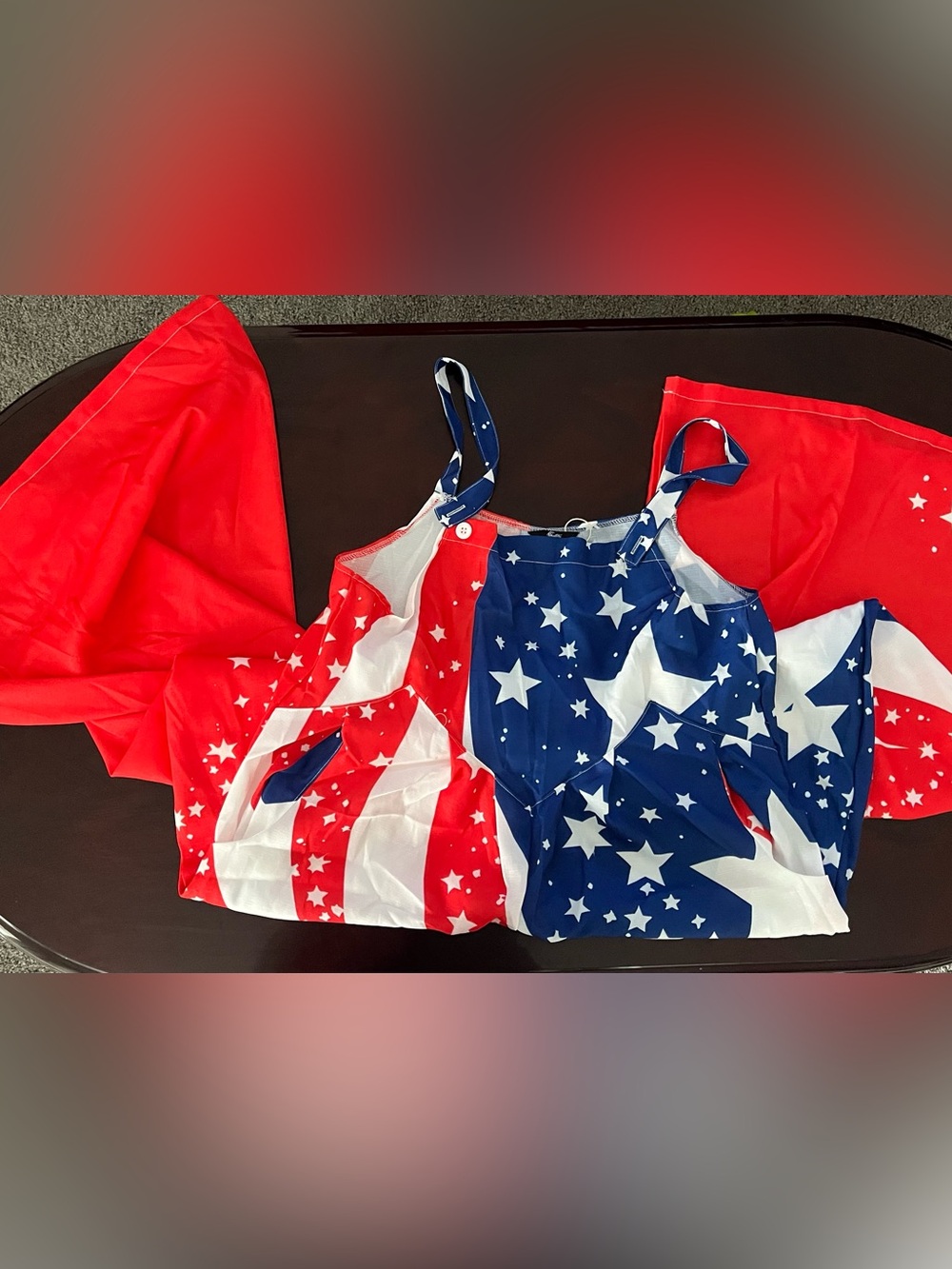 Patriotic Stars & Stripes Sleeveless Tank Top - Red White Blue